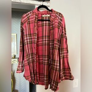 Free People We The Free Summer Daydream Plaid Buttondown size Medium